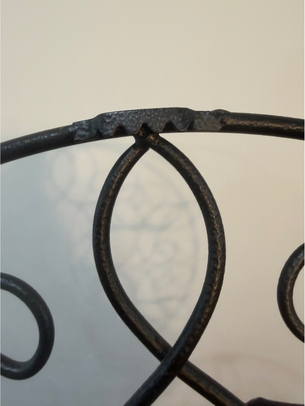 Black Iron Wall Hanging with Intricate Scrollwork and Floral Design - Decorative - Picture 6 of 7